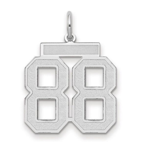 14k White Gold Jersey Collection Medium Number 88 Pendant
